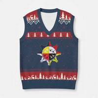 Oglala Lakota Nation Medicine Wheel Native American V-Neck Knit Sweater Vest - Wonder Print Shop
