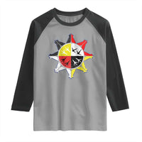 Oglala Lakota Nation Medicine Wheel Native American Raglan Shirt - Wonder Print Shop