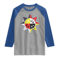 Oglala Lakota Nation Medicine Wheel Native American Raglan Shirt - Wonder Print Shop