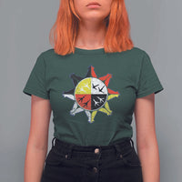 Oglala Lakota Nation Medicine Wheel Native American T Shirt For Women - Wonder Print Shop