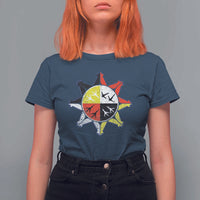 Oglala Lakota Nation Medicine Wheel Native American T Shirt For Women - Wonder Print Shop