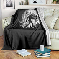 Funny Bigfoot Offroad Car Night Stroll Adventure Throw Blanket - Wonder Print Shop
