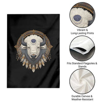 Native American White Buffalo And Eagle Feathers Garden Flag - Wonder Print Shop