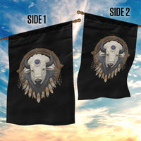 Native American White Buffalo And Eagle Feathers Garden Flag - Wonder Print Shop