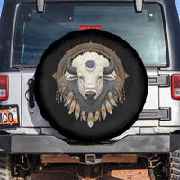 Native American White Buffalo And Eagle Feathers Spare Tire Cover - Wonder Print Shop