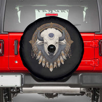 Native American White Buffalo And Eagle Feathers Spare Tire Cover - Wonder Print Shop