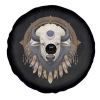 Native American White Buffalo And Eagle Feathers Spare Tire Cover - Wonder Print Shop