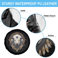 Native American White Buffalo And Eagle Feathers Spare Tire Cover - Wonder Print Shop