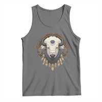Native American White Buffalo And Eagle Feathers Tank Top - Wonder Print Shop
