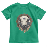Native American White Buffalo And Eagle Feathers Toddler T Shirt - Wonder Print Shop