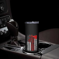 Native American Tomahawk Vintage USA Flag Tribal Tradition Skinny Tumbler - Wonder Print Shop