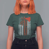 Native American Tomahawk Vintage USA Flag Tribal Tradition T Shirt For Women - Wonder Print Shop