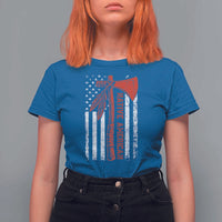 Native American Tomahawk Vintage USA Flag Tribal Tradition T Shirt For Women - Wonder Print Shop