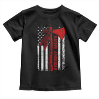 Native American Tomahawk Vintage USA Flag Tribal Tradition Toddler T Shirt - Wonder Print Shop
