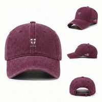 Teutonic Order Flag Cross Gott Mit Uns Washed Cotton Baseball Cap Knight Insignia Arms Shield
