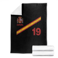 Espana Spain Football Throw Blanket Spanish Flag Stripes Number 19 Athletic Soccer National Pride