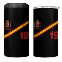 Espana Spain Football 4 in 1 Can Cooler Tumbler Spanish Flag Stripes Number 19 Athletic Soccer National Pride