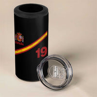 Espana Spain Football 4 in 1 Can Cooler Tumbler Spanish Flag Stripes Number 19 Athletic Soccer National Pride