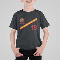 Espana Spain Football T Shirt For Kid Spanish Flag Stripes Number 19 Athletic Soccer National Pride