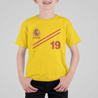 Espana Spain Football T Shirt For Kid Spanish Flag Stripes Number 19 Athletic Soccer National Pride