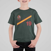 Espana Spain Football T Shirt For Kid Spanish Flag Stripes Number 19 Athletic Soccer National Pride