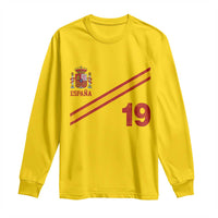 Espana Spain Football Long Sleeve Shirt Spanish Flag Stripes Number 19 Athletic Soccer National Pride