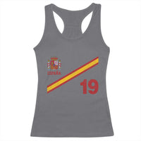 Espana Spain Football Racerback Tank Top Spanish Flag Stripes Number 19 Athletic Soccer National Pride