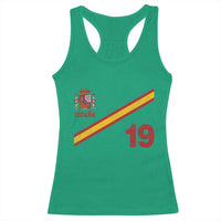 Espana Spain Football Racerback Tank Top Spanish Flag Stripes Number 19 Athletic Soccer National Pride