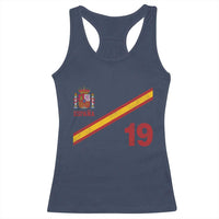 Espana Spain Football Racerback Tank Top Spanish Flag Stripes Number 19 Athletic Soccer National Pride