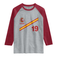 Espana Spain Football Raglan Shirt Spanish Flag Stripes Number 19 Athletic Soccer National Pride