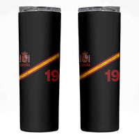 Espana Spain Football Skinny Tumbler Spanish Flag Stripes Number 19 Athletic Soccer National Pride