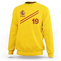 Espana Spain Football Sweatshirt Spanish Flag Stripes Number 19 Athletic Soccer National Pride