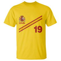 Espana Spain Football T Shirt Spanish Flag Stripes Number 19 Athletic Soccer National Pride