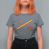 Espana Spain Football T Shirt For Women Spanish Flag Stripes Number 19 Athletic Soccer National Pride