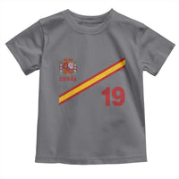 Espana Spain Football Toddler T Shirt Spanish Flag Stripes Number 19 Athletic Soccer National Pride