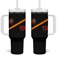 Espana Spain Football Tumbler With Handle Spanish Flag Stripes Number 19 Athletic Soccer National Pride