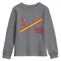 Espana Spain Football Youth Sweatshirt Spanish Flag Stripes Number 19 Athletic Soccer National Pride
