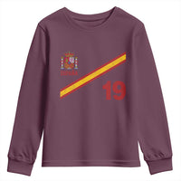 Espana Spain Football Youth Sweatshirt Spanish Flag Stripes Number 19 Athletic Soccer National Pride