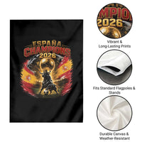 Espana Champions 2026 Garden Flag Spain Football Fan Spanish Bull Graphic