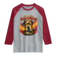 Espana Champions 2026 Raglan Shirt Spain Football Fan Spanish Bull Graphic