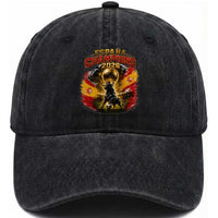 Espana Champions 2026 Washed Cotton Baseball Cap Spain Football Fan Spanish Bull Graphic