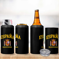 Spain Reino De Espana 4 in 1 Can Cooler Tumbler Vintage Spanish Flag Coat of Arms