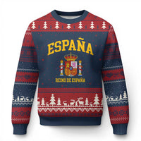 Spain Reino De Espana Ugly Christmas Sweater Vintage Spanish Flag Coat of Arms