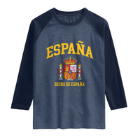 Spain Reino De Espana Raglan Shirt Vintage Spanish Flag Coat of Arms