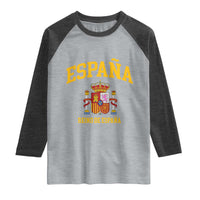 Spain Reino De Espana Raglan Shirt Vintage Spanish Flag Coat of Arms
