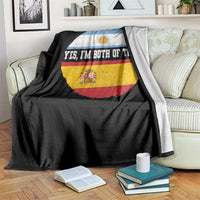 Spanish Argentinian Roots Throw Blanket Yes I'm Both Of Them Vintage Spain Argentina Half Flag