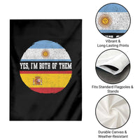 Spanish Argentinian Roots Garden Flag Yes I'm Both Of Them Vintage Spain Argentina Half Flag