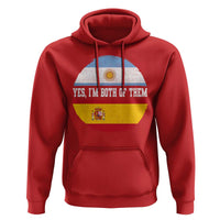 Spanish Argentinian Roots Hoodie Yes I'm Both Of Them Vintage Spain Argentina Half Flag