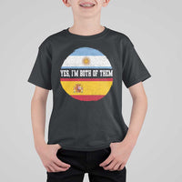 Spanish Argentinian Roots T Shirt For Kid Yes I'm Both Of Them Vintage Spain Argentina Half Flag