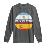 Spanish Argentinian Roots Long Sleeve Shirt Yes I'm Both Of Them Vintage Spain Argentina Half Flag